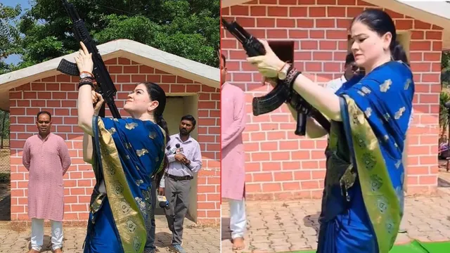 नीली साड़ी और हाथ में AK-47 लेकर हवाई फायरिंग! जानिए कौन हैं IPS अंकिता शर्मा